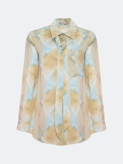 Блузка из вискозы с шарфом-твилли