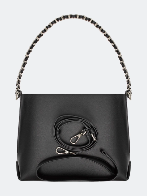 Кожаная сумка с акцентной цепочкой