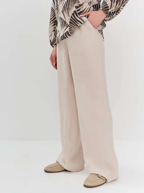 Свободные брюки из смесового льна