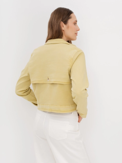 Яркий укороченный джинсовый жакет