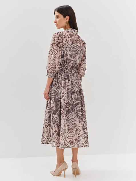Платье из шифона с принтом
