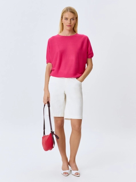 Белые джинсовые бермуды