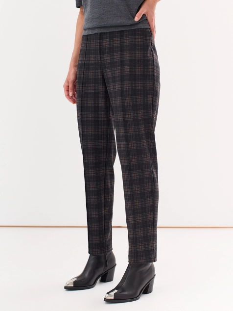 Брюки из джерси в клетку