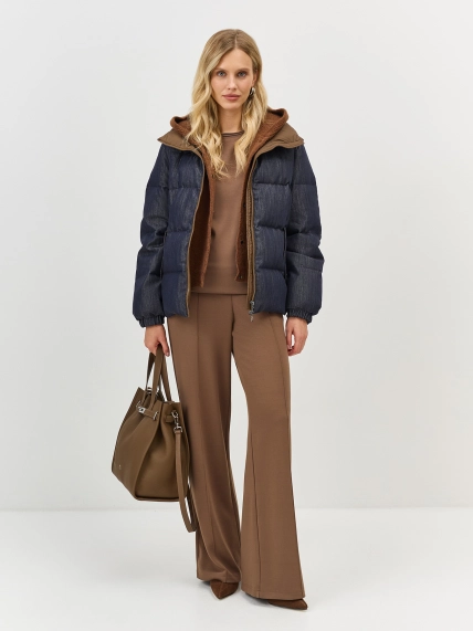 Теплая куртка с трикотажной манишкой