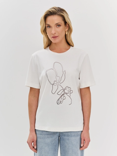 Футболка из 100% хлопка с фольгированным принтом