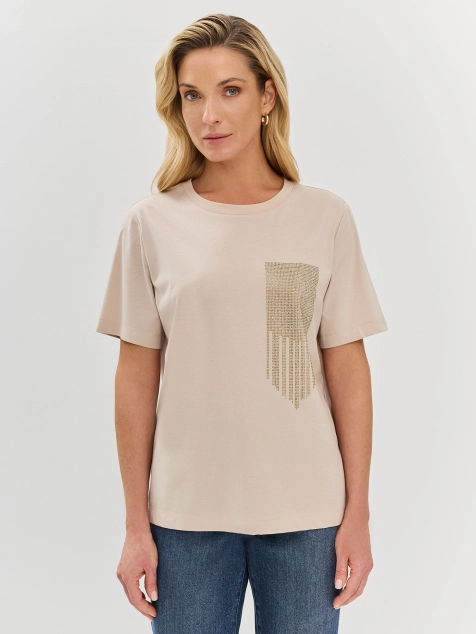 Футболка с мерцающими стразами