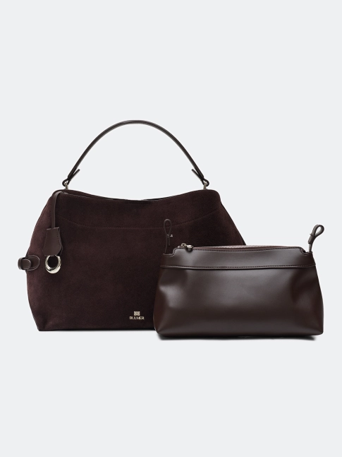 Кожаная сумка с косметичкой