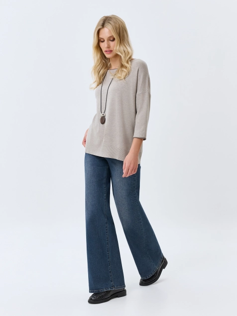Джинсы Wide leg с акцентной варкой