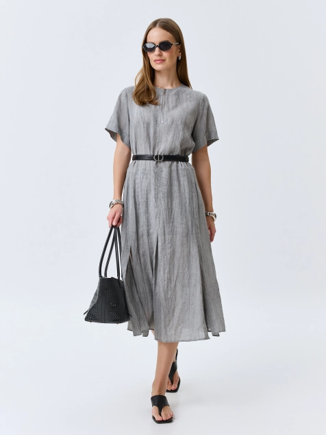 Свободное платье из тенселя и льна