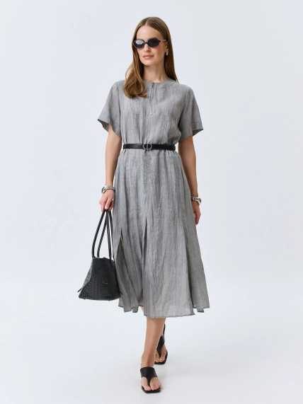 Свободное платье из тенселя и льна