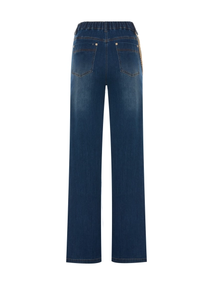 Джинсы прямого силуэта с акцентной цепью