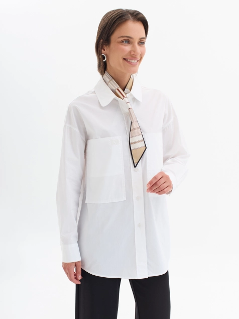 Oversize рубашка с накладными карманами