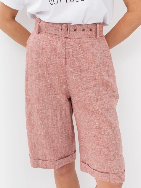 Льняные удлиненные шорты