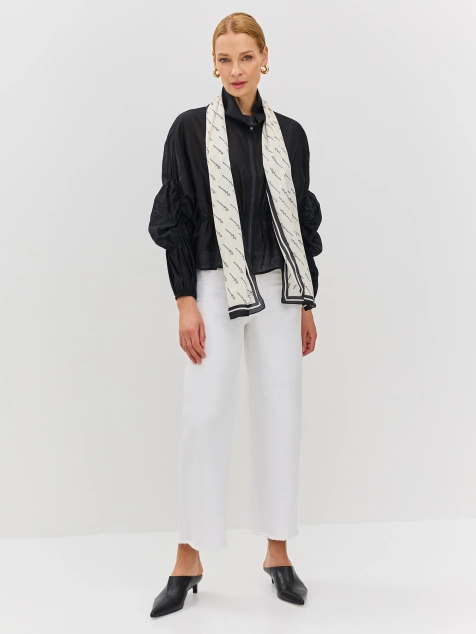 Тонкий шарф с шрифтовым принтом