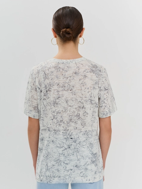 Тонкая футболка из вискозы с принтом