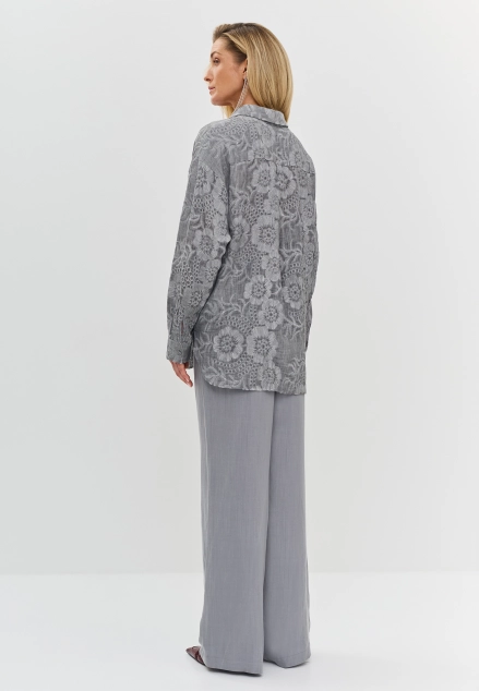 Свободные брюки из смесового льна