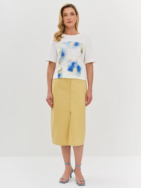 Юбка-миди из мягкого денима