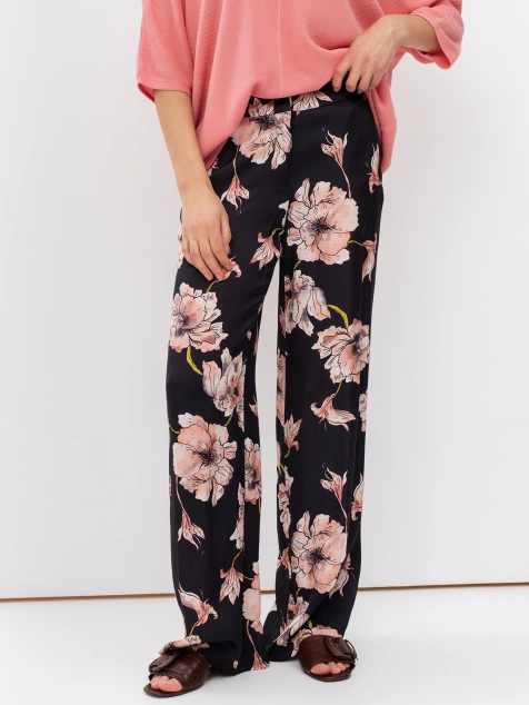 Брюки из вискозы с цветочным принтом