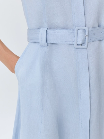 Льняное платье-рубашка