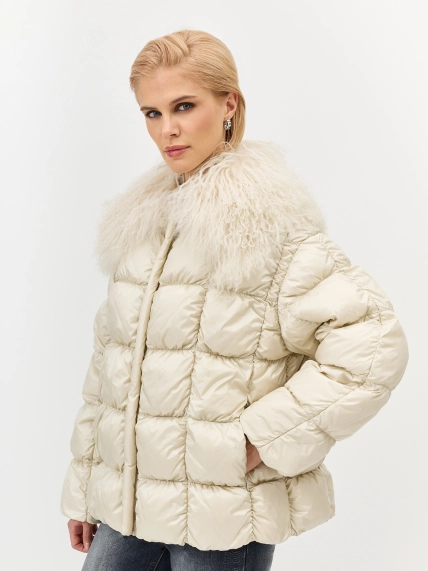 Пуховая куртка с меховым воротником
