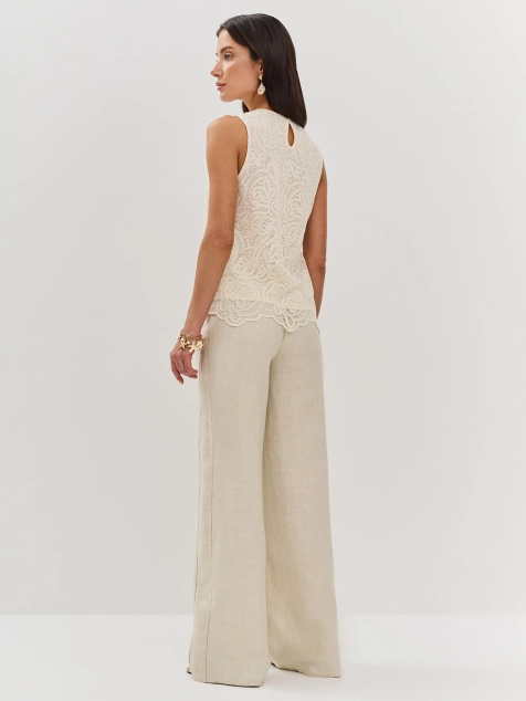 Прямые брюки из 100% льна