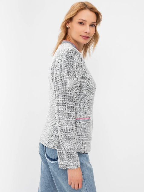 Твидовый жакет с яркой подкладкой