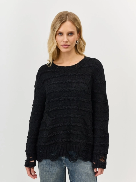 Свитер из хлопка с дестроями