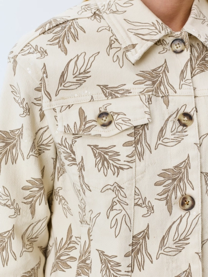 Джинсовый жакет с принтом