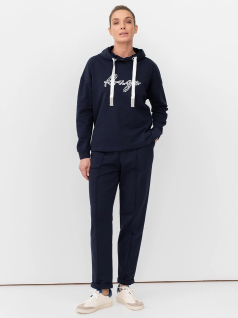 Худи  с акцентным принтом и шнуром в капюшоне