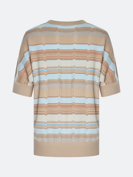 Джемпер из модала в яркую полоску