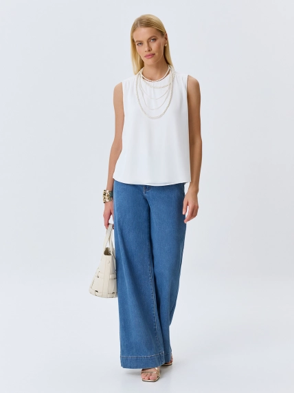 Комбинированный топ с шифоном