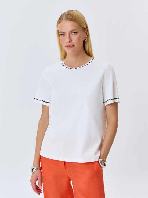 Футболка из 100% хлопка с ручным стежком