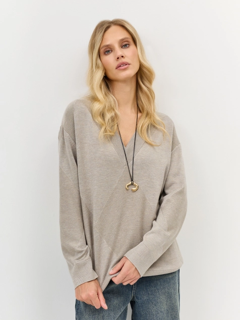 Джемпер-туника с  V-образным вырезом