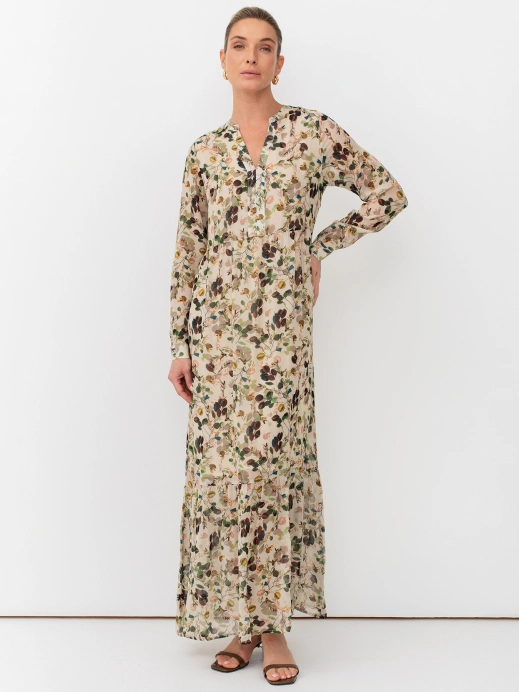 Легкое платье с цветочным принтом из 100% вискозы