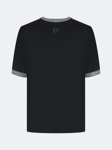 Свободная блузка с контрастным рибом