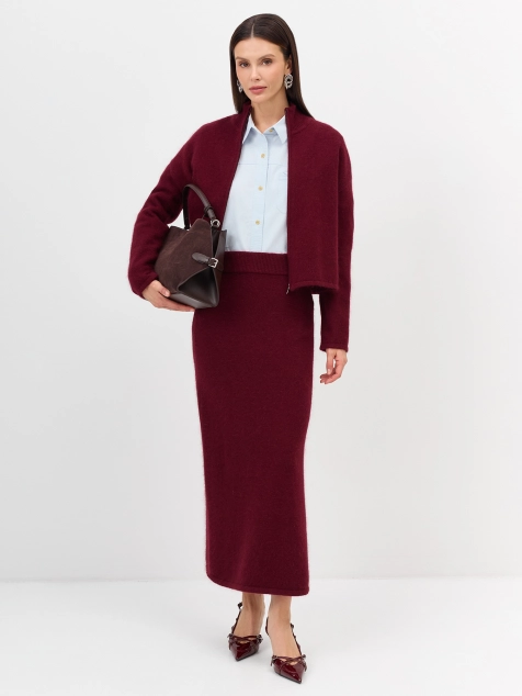 Вязаная юбка с ангорой