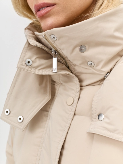 Пуховик из фактурной ткани с крэш эффектом