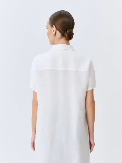 Удлиненная льняная блузка