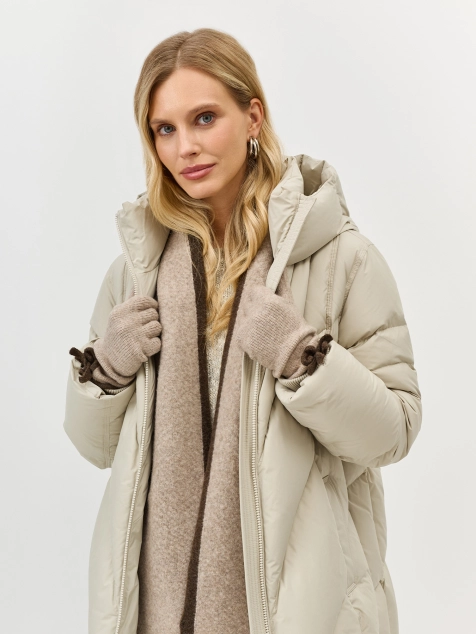 Вязаные перчатки с контрастной отделкой