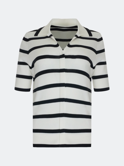 Джемпер поло в полоску