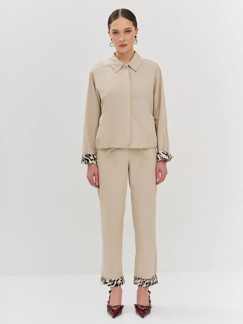 Жакет из лиоцелля с принтованными манжетами