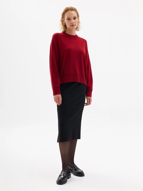 Яркий джемпер с шелком и мериносом