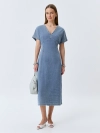 Джинсовое платье с V-образным вырезом