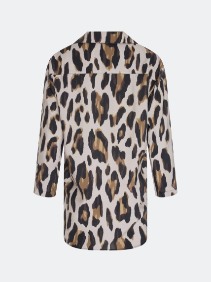 Удлиненная блузка с анималистичным принтом