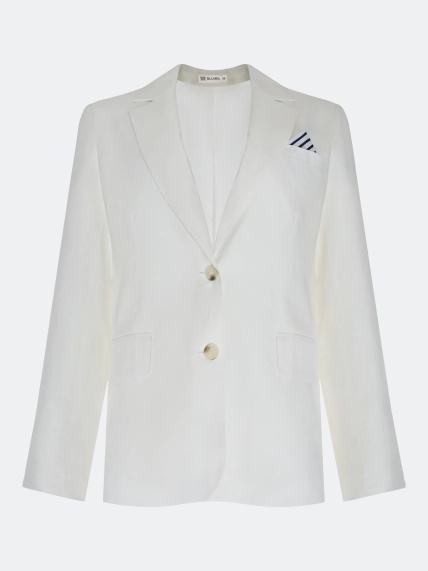 Льняной однобортный жакет