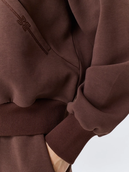 Трикотажный  бомбер в шоколадном оттенке