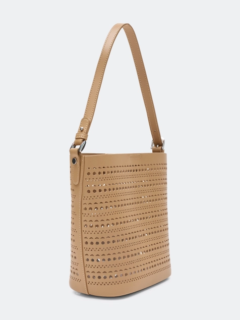 Комплект ажурная сумка из натуральной кожи и косметичка