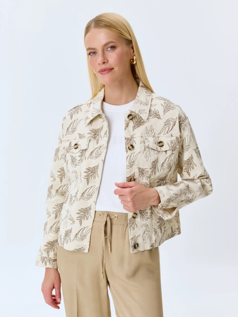 Джинсовый жакет с принтом