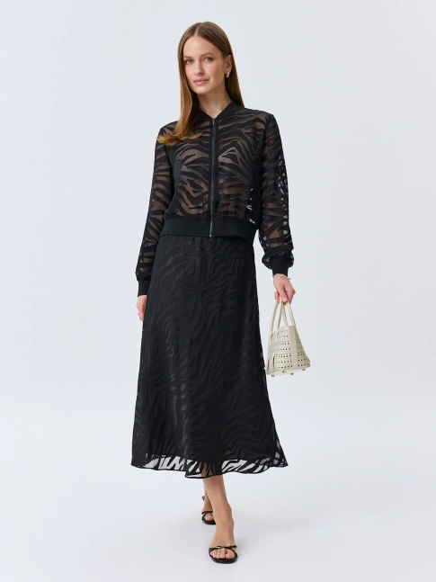 Юбка с монохромным анималистичным принтом