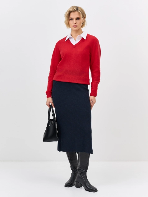 Джемпер с V-образным вырезом из 100% кашемира